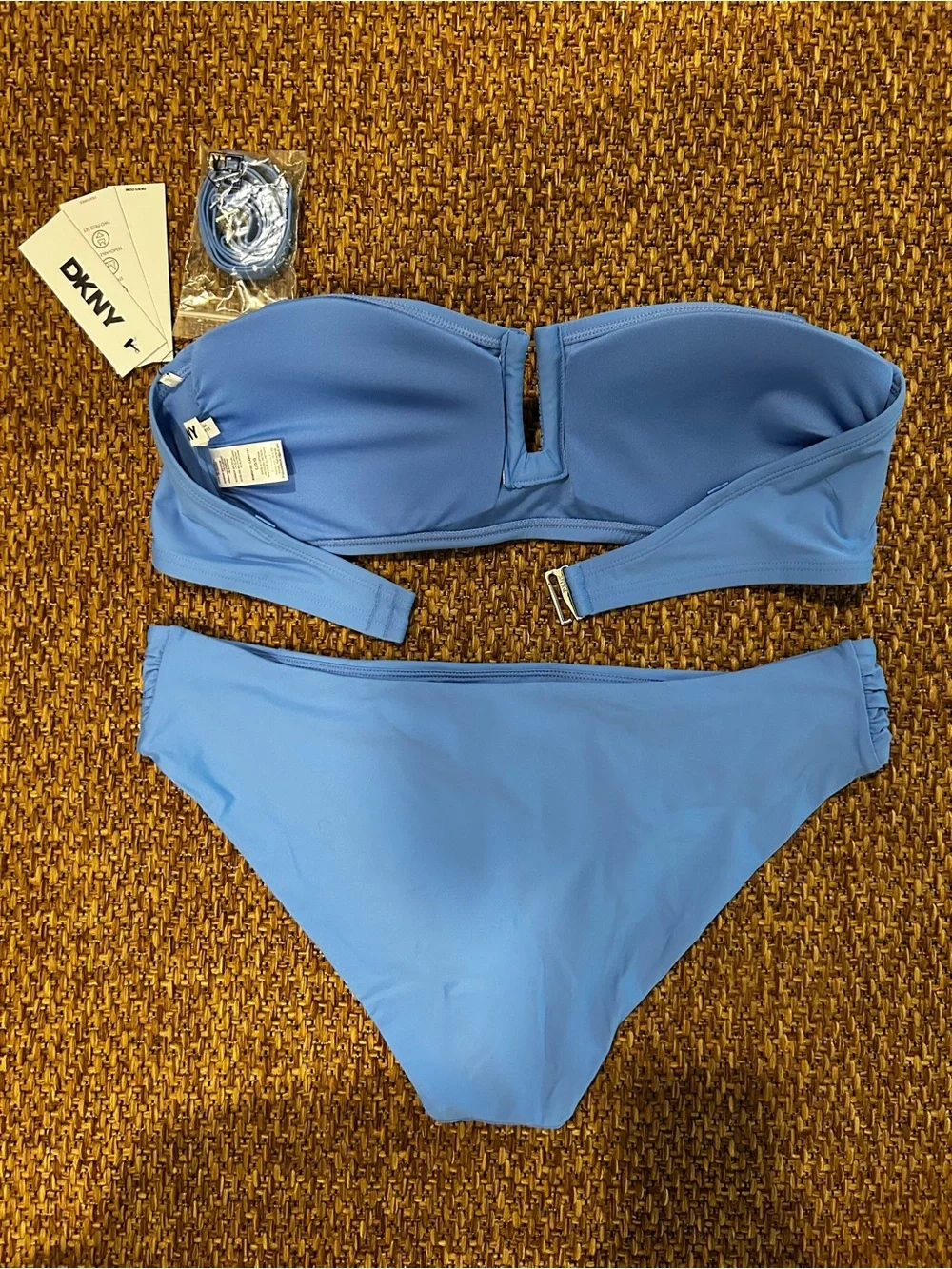 DKNY Blue Bandeau Bikini Set